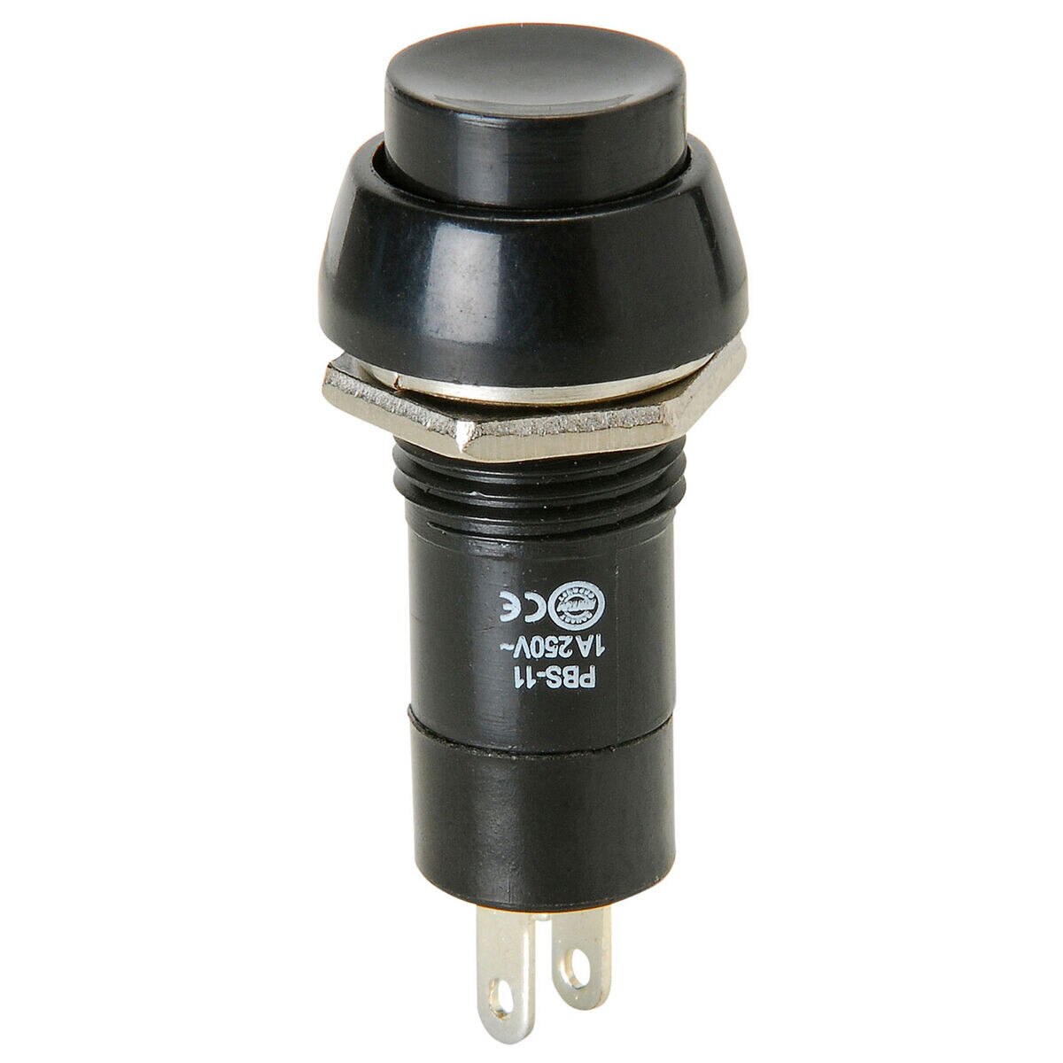 Aexit Lot 14 Interrupteurs à Bouton-poussoir – AC 250V 3A /125V 6A – Momentané – Montage 15 Mm – Noir & Rouge