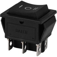 DPDT 3 Position Momentary Rocker Switch 20A 125 VAC with Center Off