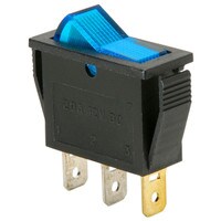 Parts Express SPST Small Rocker Switch w/Blue Illumination 12VDC