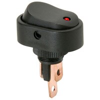 SPST Automotive Rocker Switch w/Red LED 12V