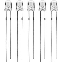 5-Pack 12V AC/DC 4mm 3089K Warm White Bare Wire LEDs
