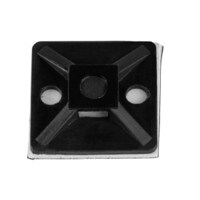 Cable Wire Tie Adhesive 0.75&quot; Mount 30 lb Tensile 10 Pcs. Black