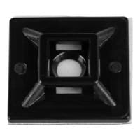 Cable Wire Tie Adhesive 1&quot; Mount 50 lb Tensile 10 Pcs. Black