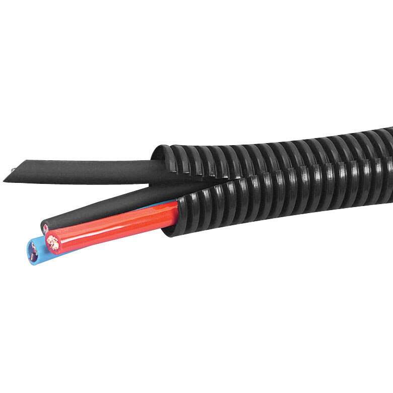 Xscorpion Split Loom Tubing - 1/4 Inch Black, 100 Foot Roll For Wire Protection, Cable Management - View #9