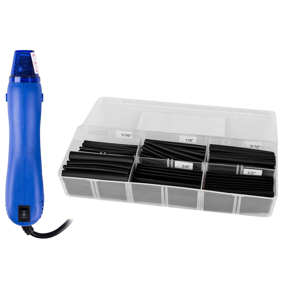 Nte Hg Hs 2 Black 2 1 2 Heat Shrink Kit With Heat Gun