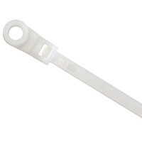 Cable Wire Zip Tie 8&quot; 50 lb Tensile Natural with Mounting Head 100 Pcs. Made in USA