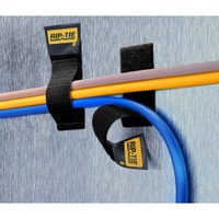 Rip-Tie 1&quot; x 4&quot; Cable Catch Black Hook and Loop Fastener 5 pcs. C-04-005-BK