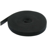 0.8&quot; x 50 ft. Wrap Strap Hook and Loop Black Roll
