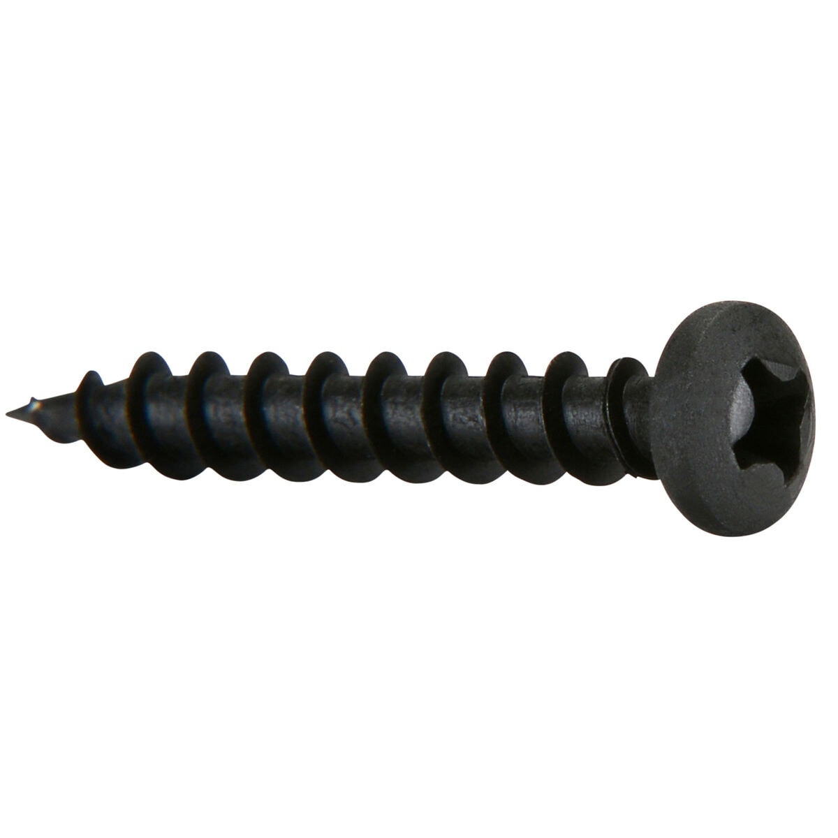 #8 x 1" Deep Thread Pan Head Screws Black 100 Pcs. 