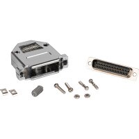 DB25 Male Solder Type Connector with Metalized Plastic Hood and Gold Plated Pins Kit