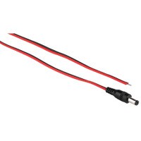 2.1 x 5.5mm DC Male Plug to Bare Wire 22 AWG 2 ft.