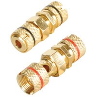 Gold Binding Post To Binding Post Pair Hex Type