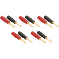 Gold 12 AWG Speaker Pin Connectors Red and Black with Set Screws 5 Pair