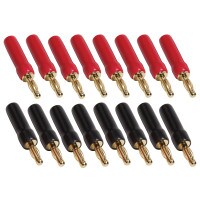 Parts Express Gold Plated Screw Type Banana Plugs 18-12 AWG 16 Pcs.