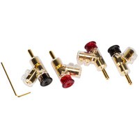 Angled Locking Stacking Banana Plug with Dual Set Screws Poly Shell and Insulated Thumbscrew 2 Pair