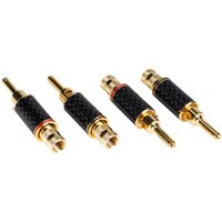 Expanding Banana Plug with Dual Set Screws and Carbon Fiber Wrapped Brass Shell 2 Pair