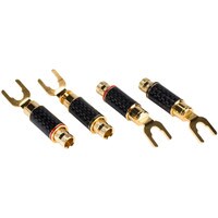 1/4&quot; to 3/8&quot; Spade Terminal with Dual Set Screws and Carbon Fiber and Brass Shell 2 Pair