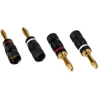 Banana Plug with Dual Set Screws and Black Aluminum Shell 2 Pair