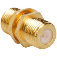 Gold F-81 F-Female to F-Female Coaxial Coupler with Nut &amp; Washer
