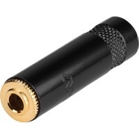Rean NYS240BG 3.5mm Stereo Cable Jack with Solder Terminals - Black/Gold