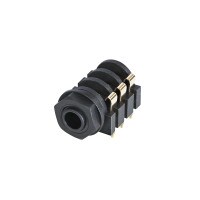 Rean NYS216G 1/4&quot; Stereo Jack Switched with Plastic Housing, Nut and Washer Gold