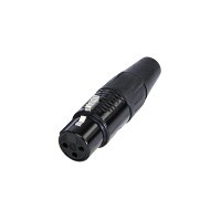 Rean RC3F-BAG 3 Pole XLR Female Cable Connector Black/Silver