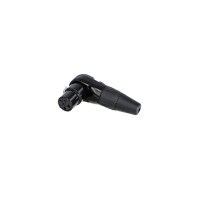 Rean RC3FR-B 3 Pole XLR Female Right-Angle Cable Connector Black/Gold