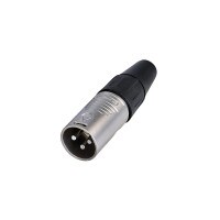 Rean RC3M 3 Pole XLR Male Cable Connector Nickel/Silver