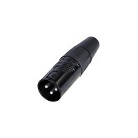 Rean RC3M-BAG 3 Pole XLR Male Cable Connector Black/Silver