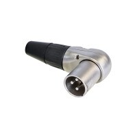 Rean RC3MR 3 Pole XLR Male Right-Angle Cable Connector Nickel/Silver