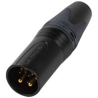 Neutrik NC10MXX-14-B Male 10-Pin XLR Cable Connector Black/Gold