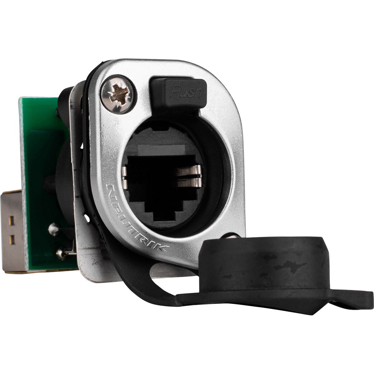 Embase etherCON RJ45 Cat6a série D NEUTRIK NE8FDX-Y6-B - Noir - LA BS
