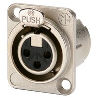 Neutrik NC3FD-LX DLX Series Panel Mount Shielded XLR Connector Female Nickel