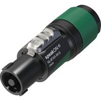 Neutrik NL4FXX-W-S Speakon 4-Pole Cable Connector Green 6 to 12mm Dia. Cable