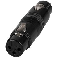 Neutrik NA3FF-B 3 Pin XLR Female to Female Gender Changer Adapter Black