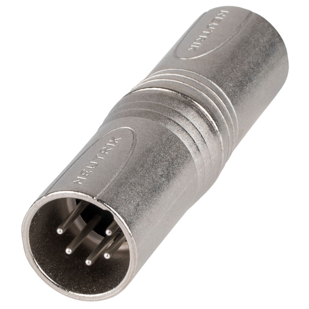 Neutrik NA5MM 5 Pin XLR DMX Male to Male Gender Changer Adapter Nickel