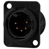 Neutrik NC5MD-L-B-1 5 Pin XLR DMX Male Panel Mount D Series Black