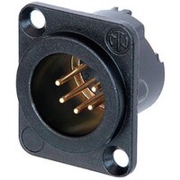 Neutrik NC5MD-LX-B 5 Pin XLR DMX Male Panel Mount D Series Black