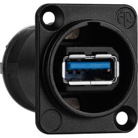 Neutrik NAUSB3-B Feed-thru Reversible 3.0 USB A/B Adapter D Panel Mount Black