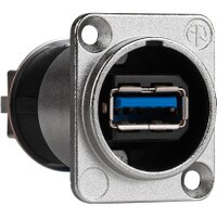 Neutrik NAUSB3 Feed-thru Reversible 3.0 USB A/B Adapter D Panel Mount Nickel