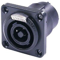 Neutrik NLT4FPXX-BAG speakON STX 4 Pole Female Chassis Connector Black-Chrome Metal Housing