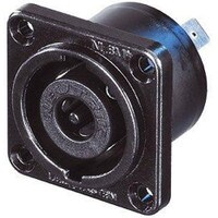 Neutrik NLT8MPXX-BAG speakON STX 8 Pole Male Chassis Connector Black-Chrome Metal Housing