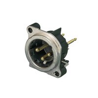 Neutrik NC3MBV XLR 3-Pin Male PCBV Mount Connector Nickel/Gold