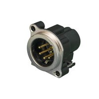 Neutrik NC5MBV 5 Pin XLR Male PCBV Mount Connector Nickel