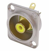 Neutrik NF2D-4 Phono Socket Nickel w/colored Washer Yellow