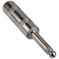 Switchcraft 285L 1/4&quot; Mono Cable Mount Male Plug with Solder Lugs - 0.375&quot; Cable Entry