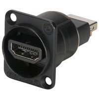 Switchcraft EHHD192BPKG HDMI Feedthru EH Panel Mount Connector Black with 4-40 Screws