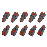 Quick Lever Wire Nut Splice Inline Wire Connectors with Mounting Tab (1 In 2 Out) 10-Pack