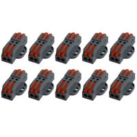 Quick Lever Wire Nut Splice Inline Wire Connectors with Mounting Tab (2 In 2 Out) 10-Pack