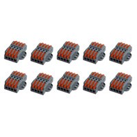 Quick Lever Wire Nut Splice Inline Wire Connectors with Mounting Tab (4 In 4 Out) 10-Pack